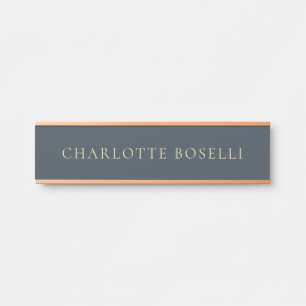 Minimalist Elegant Classical Professional Charcoal Door Sign