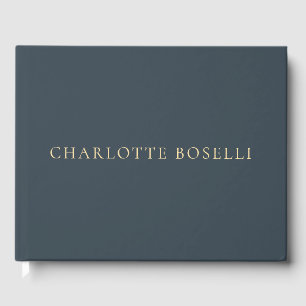 Minimalist Elegant Classical Professional Charcoal Guest Book