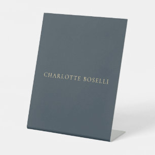 Minimalist Elegant Classical Professional Charcoal Pedestal Sign