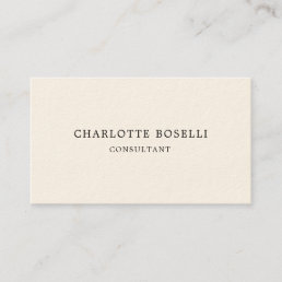 Minimalist Elegant Classical Professional Cream Business Card