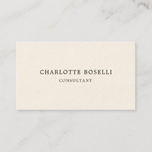 Minimalist Elegant Classical Professional Cream Business Card