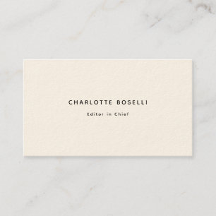 Minimalist Elegant Classical Professional Cream Business Card