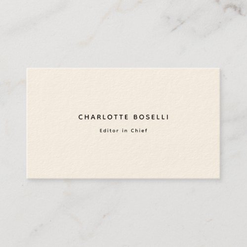 Minimalist Elegant Classical Professional Cream Business Card