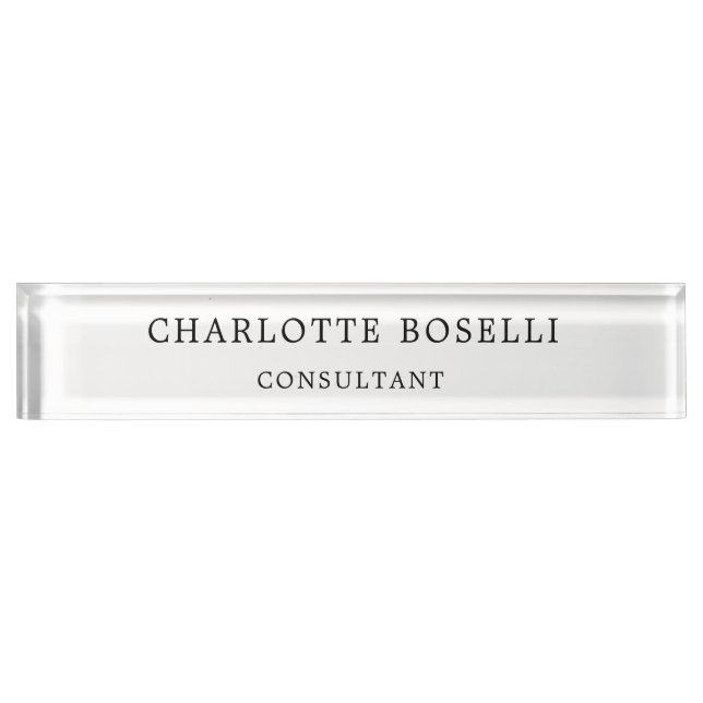 Minimalist Elegant Classical Professional Desk Name Plate (Front)