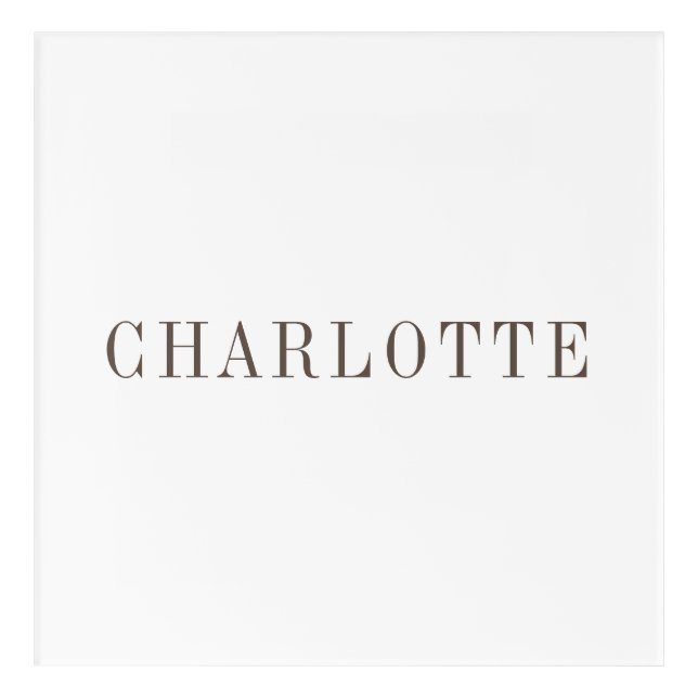 Minimalist Elegant Classical Professional Name Acrylic Print (Front)
