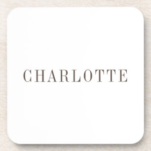 Minimalist Elegant Classical Professional Name Beverage Coaster