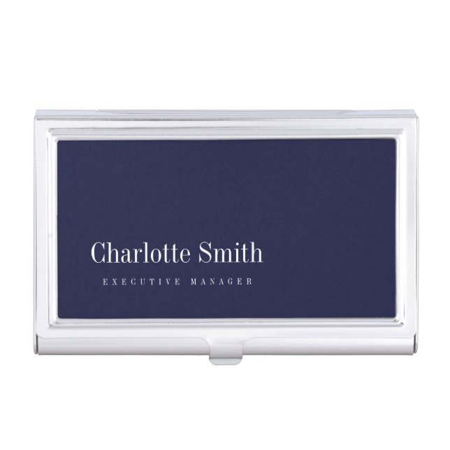 Minimalist Elegant Classical Professional Name Business Card Case (Front)
