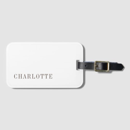 Minimalist Elegant Classical Professional Name Luggage Tag