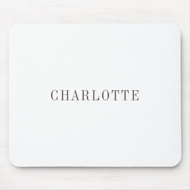 Minimalist Elegant Classical Professional Name Mouse Pad (Front)