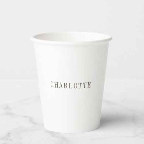 Minimalist Elegant Classical Professional Name Paper Cups