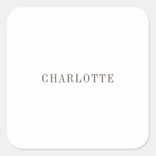 Minimalist Elegant Classical Professional Name Square Sticker