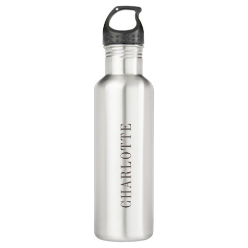 Minimalist Elegant Classical Professional Name Stainless Steel Water Bottle