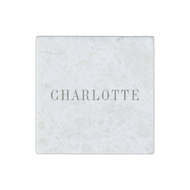 Minimalist Elegant Classical Professional Name Stone Magnet (Front)