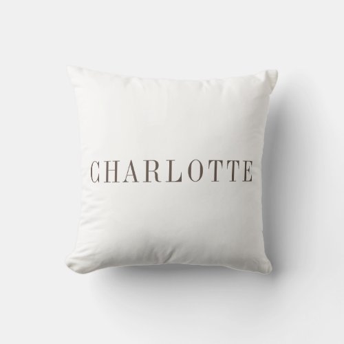 Minimalist Elegant Classical Professional Name Throw Pillow