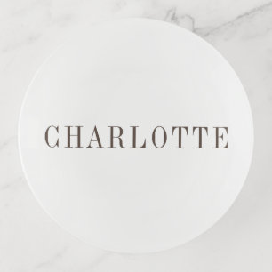 Minimalist Elegant Classical Professional Name Trinket Tray