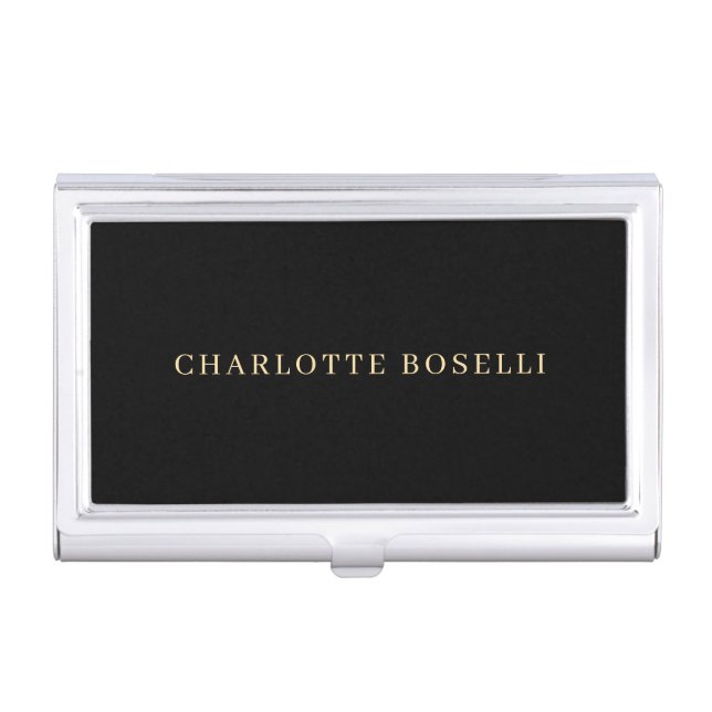 Minimalist Elegant Classical Professional Simple Business Card Case (Front)