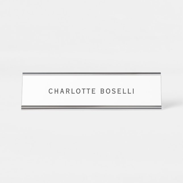 Minimalist Elegant Classical Professional Simple Desk Name Plate (Front)