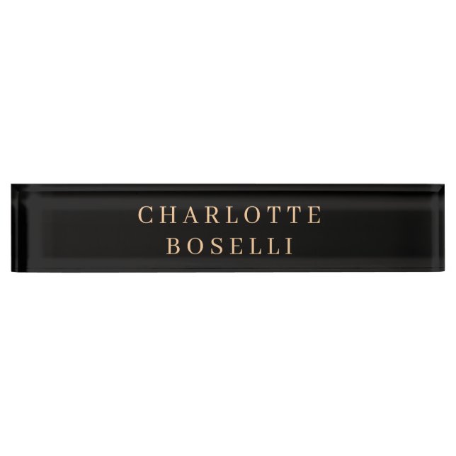 Minimalist Elegant Classical Professional Simple Desk Name Plate (Front)