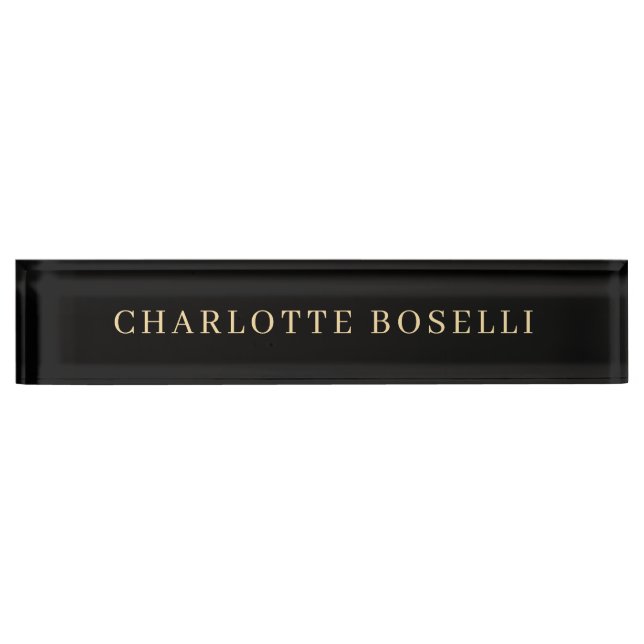 Minimalist Elegant Classical Professional Simple Desk Name Plate (Front)