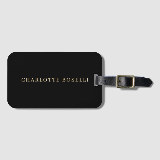 Minimalist Elegant Classical Professional Simple Luggage Tag (Front Horizontal)