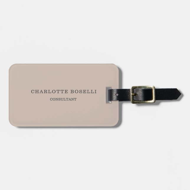 Minimalist Elegant Classical Professional Simple Luggage Tag (Front Horizontal)