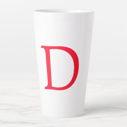Minimalist Elegant Classical Red Monogram Initial Latte Mug