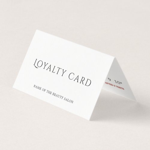 Minimalist Elegant Clean Beauty Loyalty Card