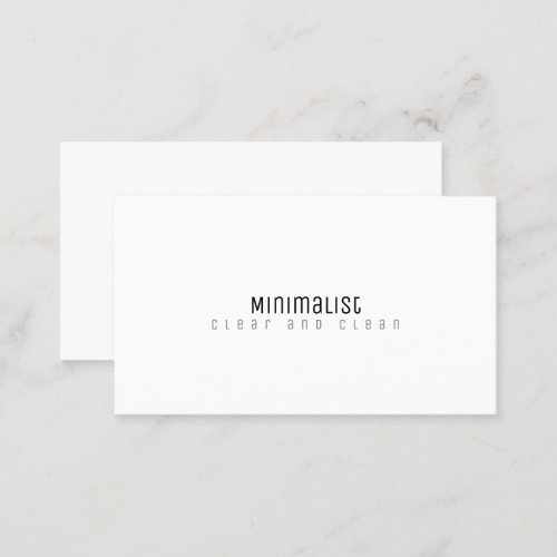 minimalist elegant clean  clear white business card