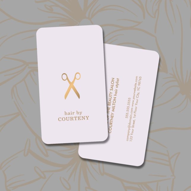 Minimalist Elegant Clean Faux Gold Hair Stylist Business Card