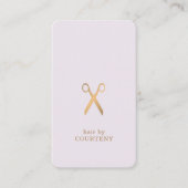 Minimalist Elegant Clean Faux Gold Hair Stylist Business Card (Front)
