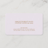Minimalist Elegant Clean Faux Gold Hair Stylist Business Card (Back)