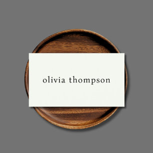 Minimalist Elegant Clean Light Beige Bold Business Card