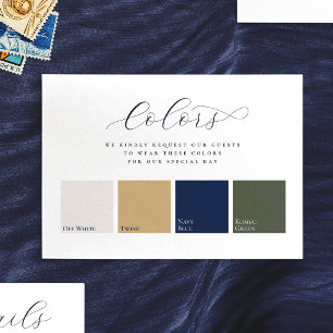 Minimalist Elegant Colors Attire Wedding Enclosure Card