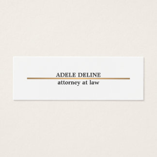 Minimalist Elegant Copper Line Attorney Mini Business Card