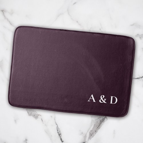 Minimalist Elegant Couple Monogram Housewarming Bath Mat