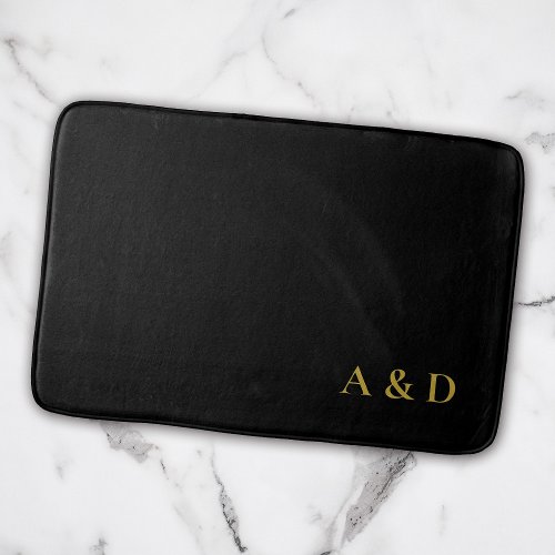 Minimalist Elegant Couple Monogram Housewarming Bath Mat