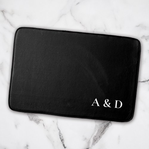 Minimalist Elegant Couple Monogram Housewarming Bath Mat