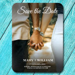 Minimalist Elegant Couple Photo Save The Date  Magnet<br><div class="desc">Elegant photo save the date magnet for wedding occasion. You can easy replace your photo on our modern save the date invitation. The engagement wedding invitation photo card Magnets. Budget event magnetic save the date cards for memories. Simple and stylish save the date engagement card. Want this design on a...</div>