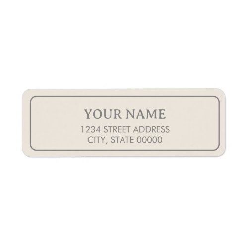 Minimalist Elegant Cream Beige Label