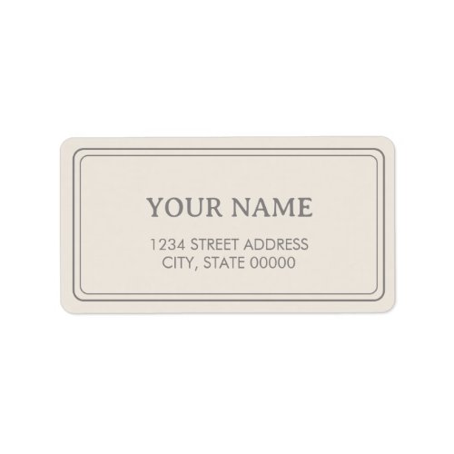 Minimalist Elegant Cream Beige  Label