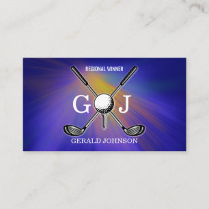 Minimalist Elegant Custom Golf Monogram Design Bus Business Card