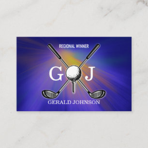 Minimalist Elegant Custom Golf Monogram Design Bus Business Card