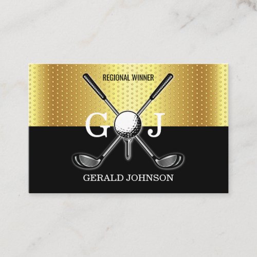 Minimalist Elegant Custom Golf Monogram Design Business Card