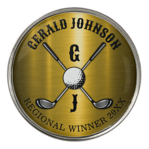 Minimalist Elegant Custom Golf Monogram Design Golf Ball Marker