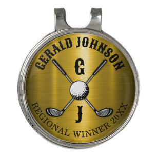 Minimalist Elegant Custom Golf Monogram Design Hat Clip