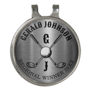 Minimalist Elegant Custom Golf Monogram Design Hat Clip