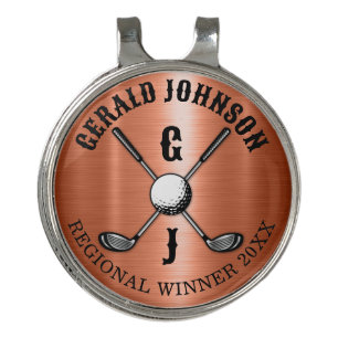 Minimalist Elegant Custom Golf Monogram Design Hat Clip