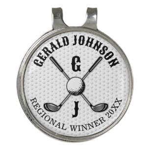 Minimalist Elegant Custom Golf Monogram Design Hat Clip