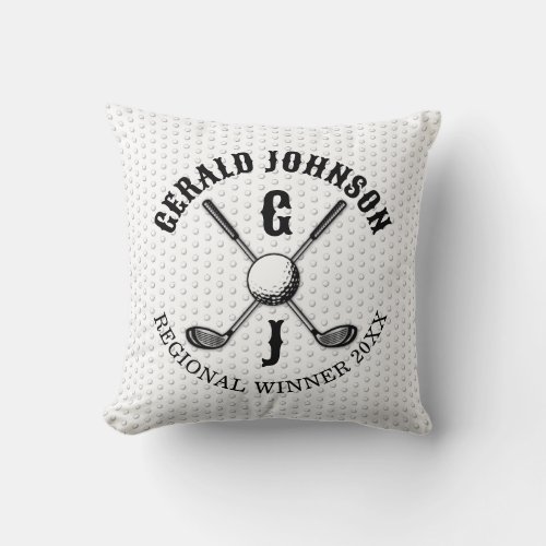 Minimalist Elegant Custom Golf Monogram Design Throw Pillow