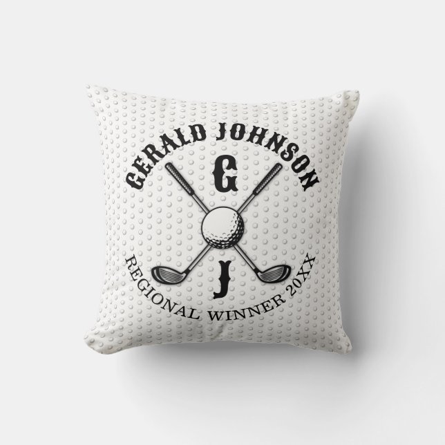 Minimalist Elegant Custom Golf Monogram Design Throw Pillow (Front)